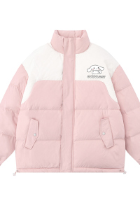 白底23冬季宽松字母印花立领棉服外套TPMY64302特批P85控138图片