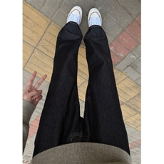 黑色简约时尚牛仔裤男款vibe风裤子显腿长直筒微喇裤NF1122，男装牛仔裤，星座1116A（原606A-3）
