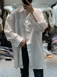 2022年春季新款韩版百搭纯色休闲系扣宽松显瘦长袖衬衫潮,女装衬衫,L·H·X