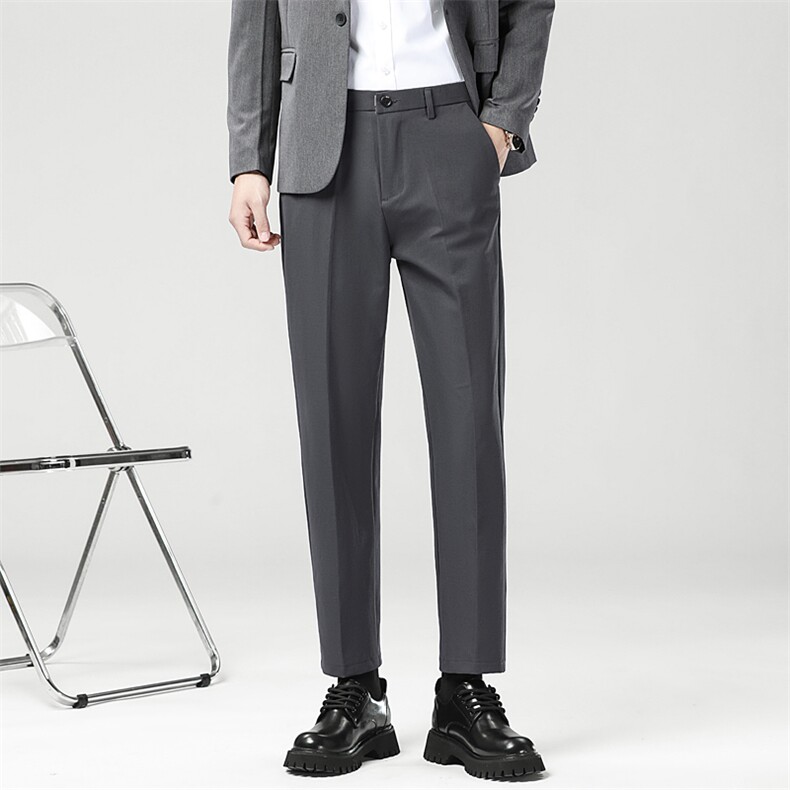 春夏季高级感小西裤男直筒弹力休闲长裤男士轻奢百搭裤子男外贸，男装西裤，星座224-3