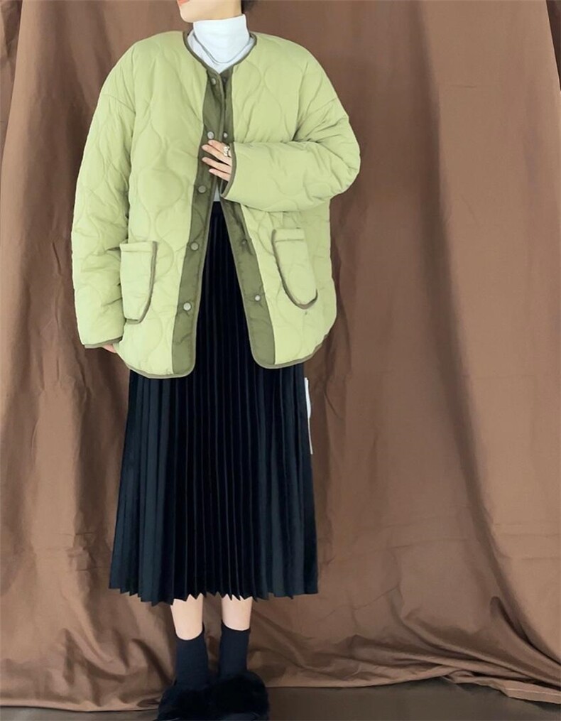 秋冬新款服拼羊羔毛，女装棉衣/棉服，FU