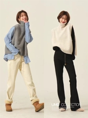 高领设计感无袖针织马甲女秋冬内搭洋气上衣潮，女装马甲，半城羊绒