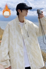 图案有版权暗纹立领冬季宽松棉衣夹克外套男J614加棉-P80控118，男装夹克，电商A001