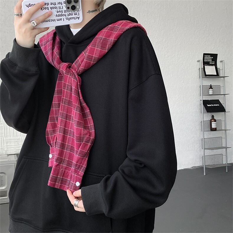 小众两连帽撞色大码卫衣套装T797特P65K797特P42TZ797特P107,男装休闲套装,电商A059