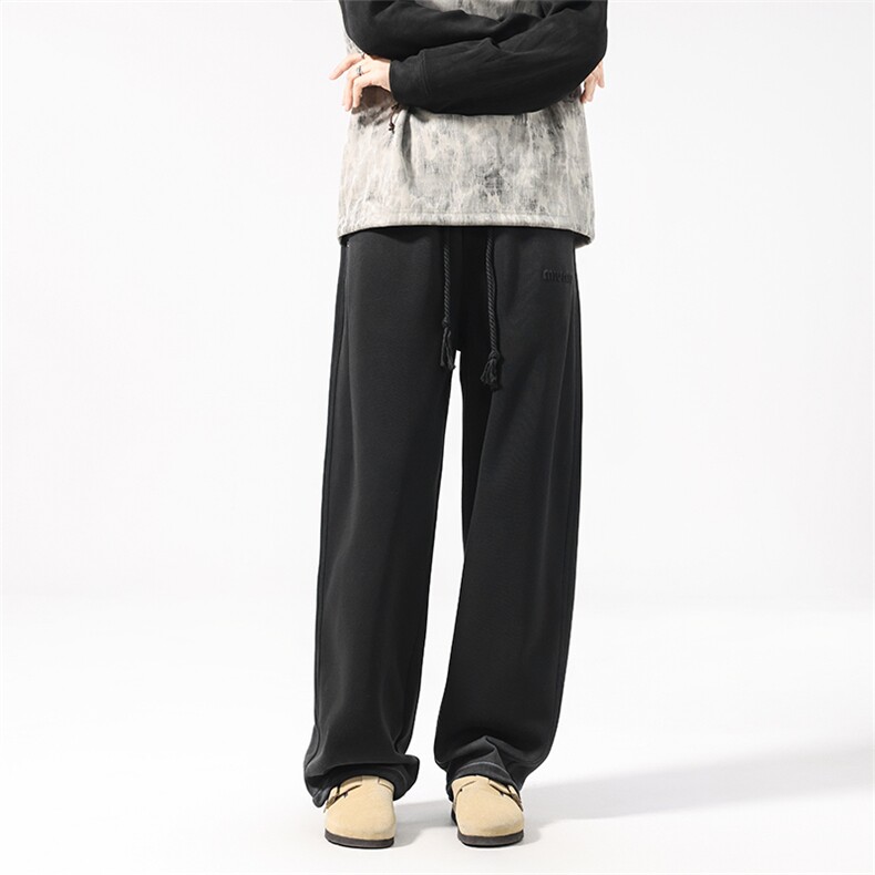 秋冬新款美式高街水洗潮款休闲裤男宽松直筒运动卫裤，男装休闲裤，电商D218A