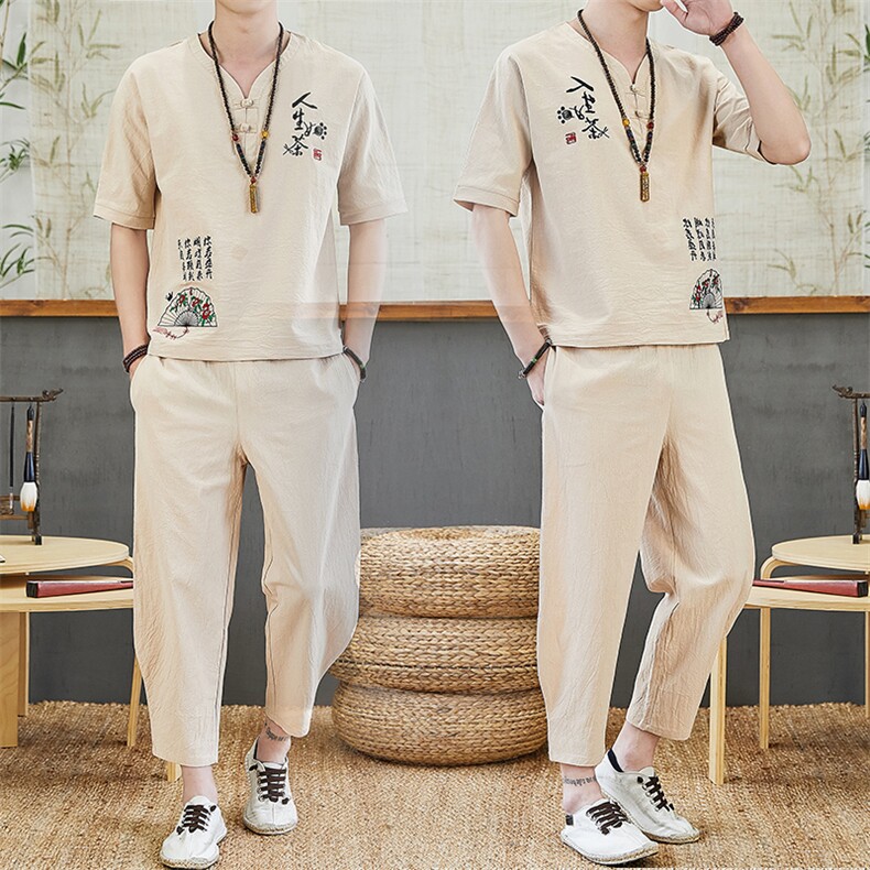 夏季套装男短袖t恤休闲风新款夏装潮牌衣服男装T734-P55,男装休闲套装,星座1206（原A206）