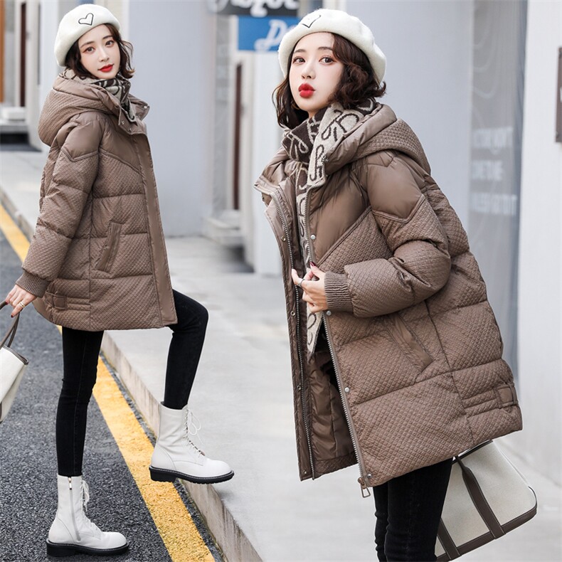 羽绒服女2024冬装新款女装韩版时尚中长款白鸭绒保暖外套，女装羽绒服，慧尚依恋