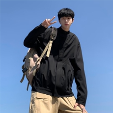 黑色夹克外套男秋季小立领上衣外套潮牌男1001-1-W305-P53，男装夹克，星座1001-1