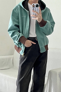 美式复古连帽外套潮牌高级感棒球服底特律夹克 JK166 特P62图片