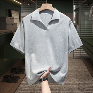 亨利衫短袖t恤男翻领2026新款夏季宽松polo衫男半袖打底衫上衣服图片