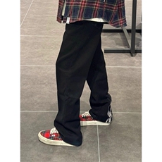 骷髅手爪刺绣牛仔裤男秋冬款修身显瘦cleanfit裤子美式微喇直筒裤，男装牛仔裤，四季星座505