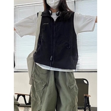 立领户外马甲男夏机能风拼接纯色日系休闲无袖外套AA148-P53，女装短外套，星座208-5