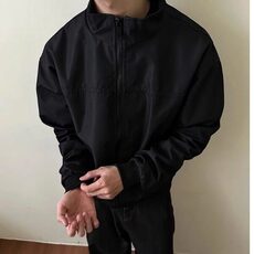 高质量三防双层夹克款青少年长袖灰色短款立领工装外套男春秋美式，男装夹克，星座506A