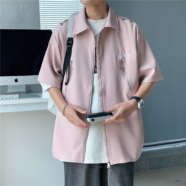 夏季新款衬衫潮流慵懒男方领衬衫HC04P45,男装衬衫,星座1116-2