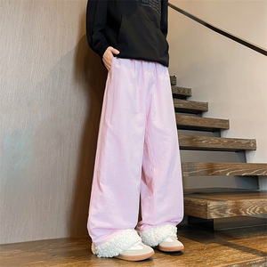 8XL-M加厚羊羔毛棉裤特大码宽松休闲裤保暖直筒阔腿裤KZ1939/P68图片