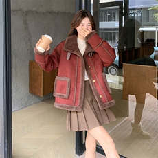 新款现货！冬装皮毛一体羊羔毛外套2C133-8808-P180-K268，女装短外套，2C133