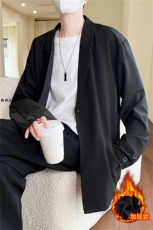 秋冬加绒加厚休闲西服男韩版痞帅气小西装上衣港风潮牌单西外套潮，男装西服，星座505-2（原电商A260-1)