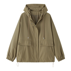 连帽外套女春秋休闲百搭小个子2024初秋女装新款中年妈妈短款风衣，女装短外套，慕咨