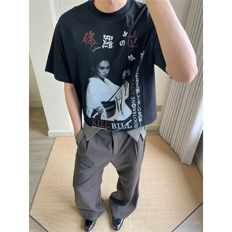 暗黑索罗娜修身显瘦短袖T恤杀死比尔D328-T25113-P28,男装T恤,电商D328