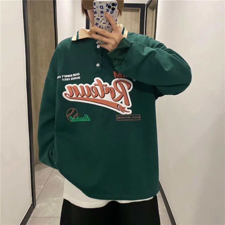 情侣装polo翻领卫衣港风潮牌套头加绒Y27P35,男装Polo衫,星座1116-2