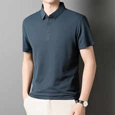 商务短袖polo衫男2025年夏季冰丝薄款T恤速干冰感上衣PL12356-P32，男装Polo衫，星座610（原A335）