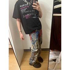 【有货】数码印花牛仔裤男款美式高街直筒裤子N0097CC-特P72，男装牛仔裤，星座1007（原301D）