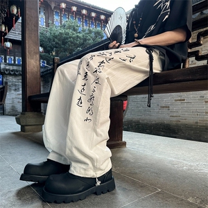 2024 春夏衔接 外景大码风印花棉麻长裤M-5X HK24177-特P35图片