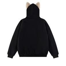 网图座山雕秋冬季连帽猫耳朵棉衣男女情侣装棉服外套潮流特P99，男装棉衣，电商C306-1