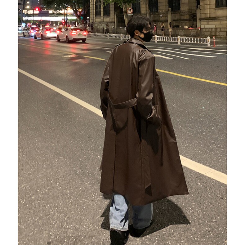 秋季新款中长款风衣男翻领大衣休闲潮流夹克外套-A1129P108控158,男装夹克,电商B241