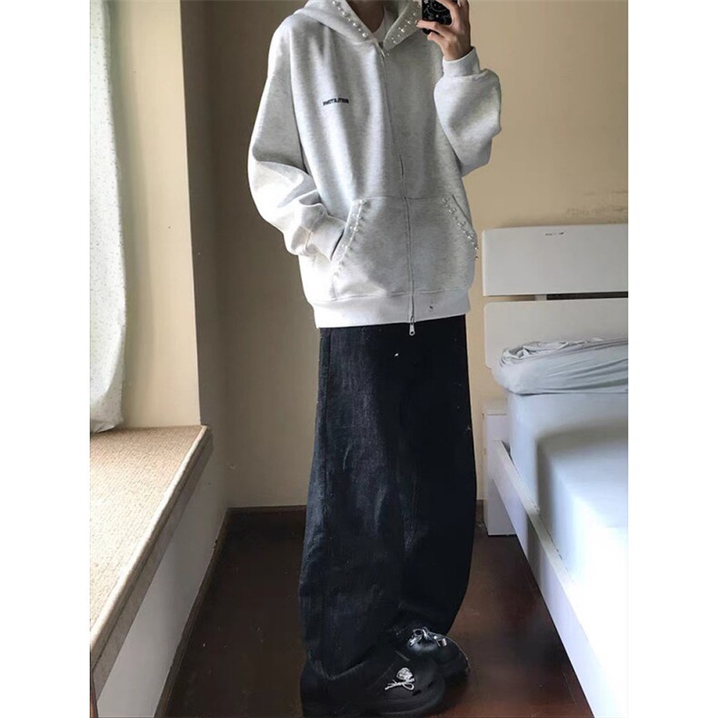 纯棉钉珠刺绣双拉链卫衣ZW0133-常规特批50加绒特批55,男装卫衣,星座313A(原308A-2)