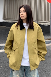 秋冬男士皮衣拼接翻领潮流机车夹克情侣机能外套GS60055图片
