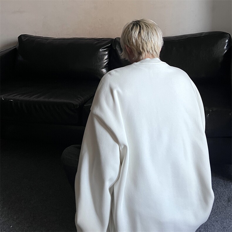 405A美式高街小众个性金属设计拉链圆领卫衣WY802-P68控88,男装卫衣,星座405A