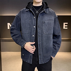 标50白鸭绒2025冬款羽绒服男时尚连帽牛仔外套B317/Y333/P238，男装工装外套，电商B317