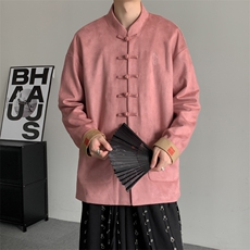 风潮立领新中式盘扣外套男女刺绣中式盘扣新年复古中山装，男装民族服装，星座909