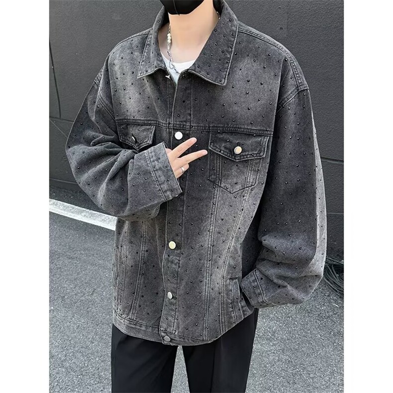 档口有货做旧牛仔外套水洗翻领工装夹克痞帅短款褂子2557P95，男装工装外套，星座410-2