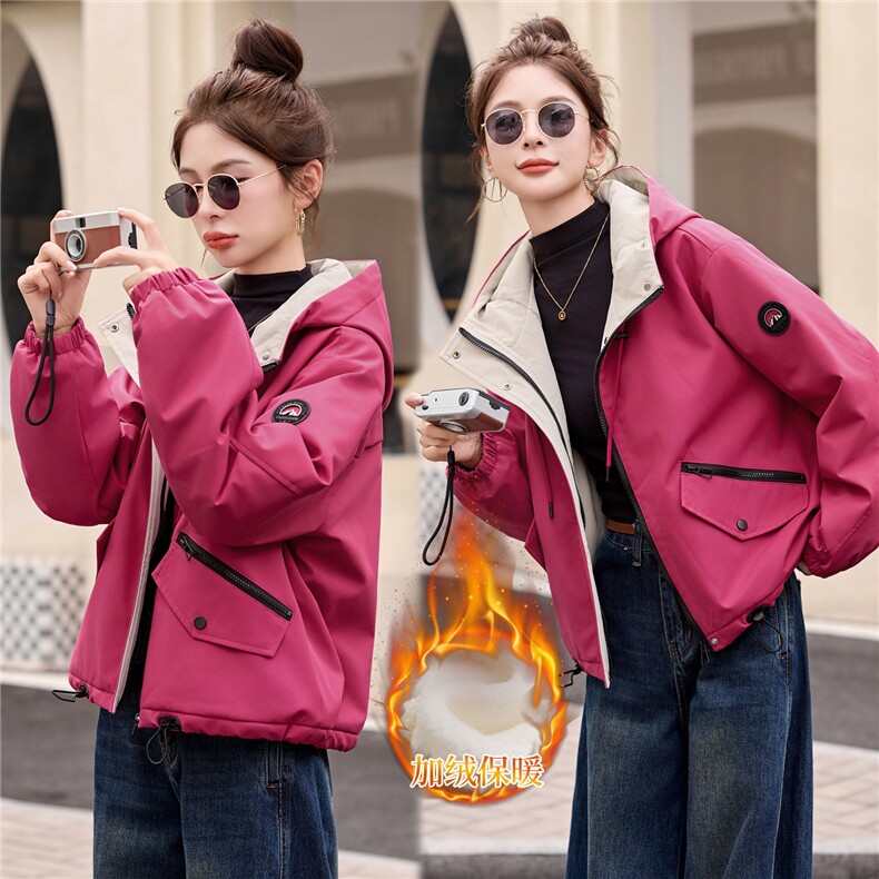 档口现货2025新款女装冬装休闲棉衣外套派克服，女装派克服，靓星雨