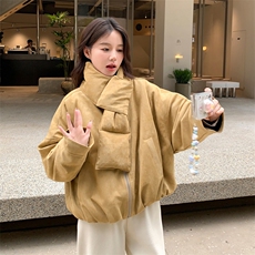 【】新款冬季保暖休闲短款羽绒服送围脖2526-P285-K385，女装羽绒服，2C127