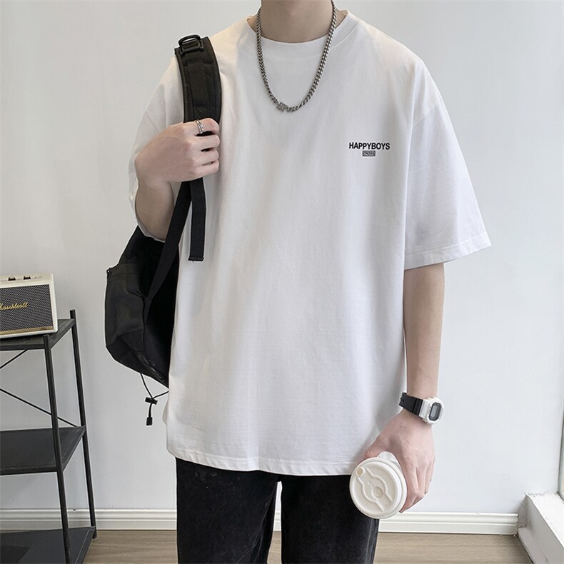 大码t恤男2024新款短袖夏季衣服纯棉宽松T恤打底衫男潮TX313-P25,男装T恤,星座505-3