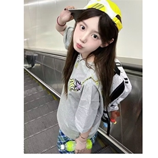 美式潮牌刺绣重磅纯棉正肩短袖t恤女大童初中高中学生设计感上衣，男装T恤，星座506A