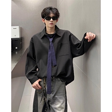 （送个性领带）CS1160-特P42控88肌理感长袖男小众设计大码衬衣，男装衬衫，电商A059