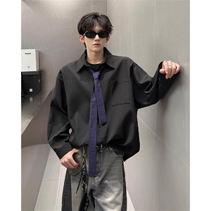 （送个性领带）CS1160-特P42 控88 肌理感长袖男小众设计大码衬衣图片