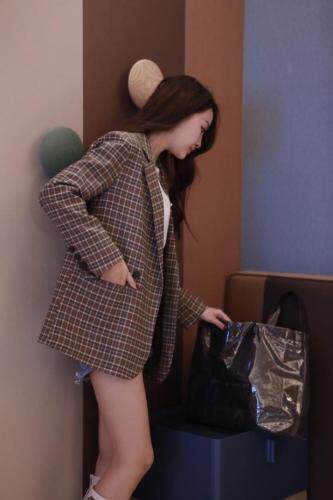 2021春季新款，格子小西装，女装西装，欧佩琳