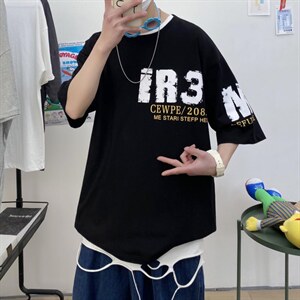 夏季流行短袖t恤男潮流港风半袖衫A210-A8328-P28图片