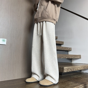 美式ins加绒加厚休闲裤复古直筒垂感阔腿裤24XK66897J特批45图片