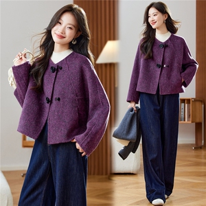 2025年冬季现货羊毛大衣新款经典复古短款双面呢外套,女装双面呢大衣,臻衣坊