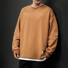秋季新款潮男士假两件刺绣套头仙鹤卫衣男QT4029-W01，男装卫衣，电商A021
