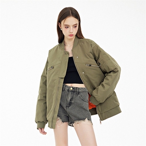 现货 2色秋冬带帽可拆卸飞行服外套棉服夹克图片
