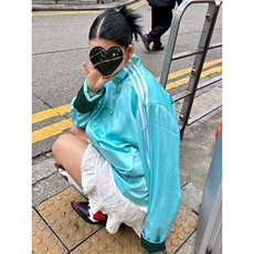秋季新款时尚三叶草同款条纹外套MJ43P55，女装短外套，星座1116-2