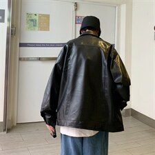 皮外套男春秋机车风潮牌宽松韩版潮流ins港风高街夹克PY118-P65，男装夹克，星座1008