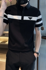 补货2026夏季大码短袖三角形图案T恤翻领Polo衫T0231-P50，男装T恤，电商D342